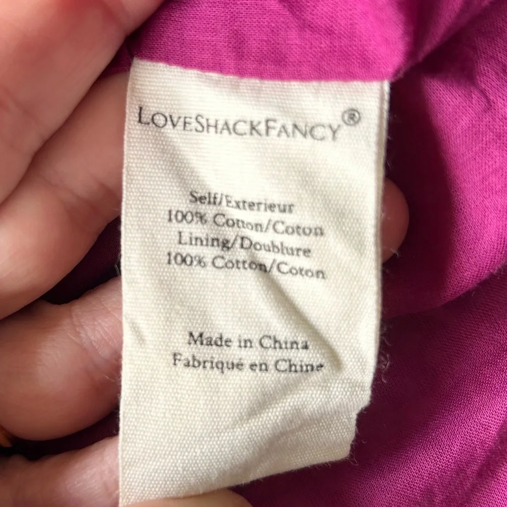 LoveShackFancy Ruffle Mini Skirt | Cherry Wine | Size Small